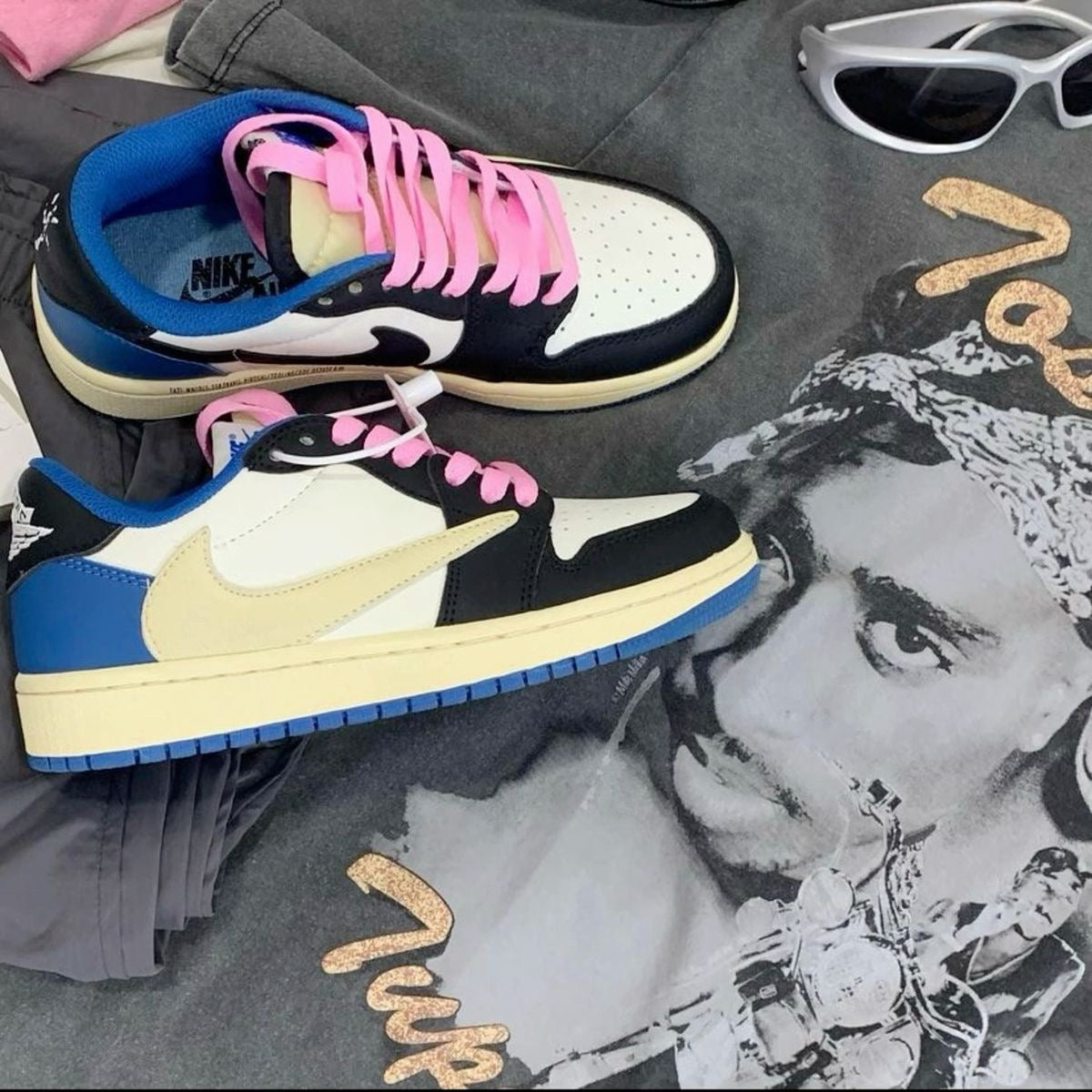 Custom Air Jordan 1 Low Fragment x T-Scott - DM7866-140 SneakerNational