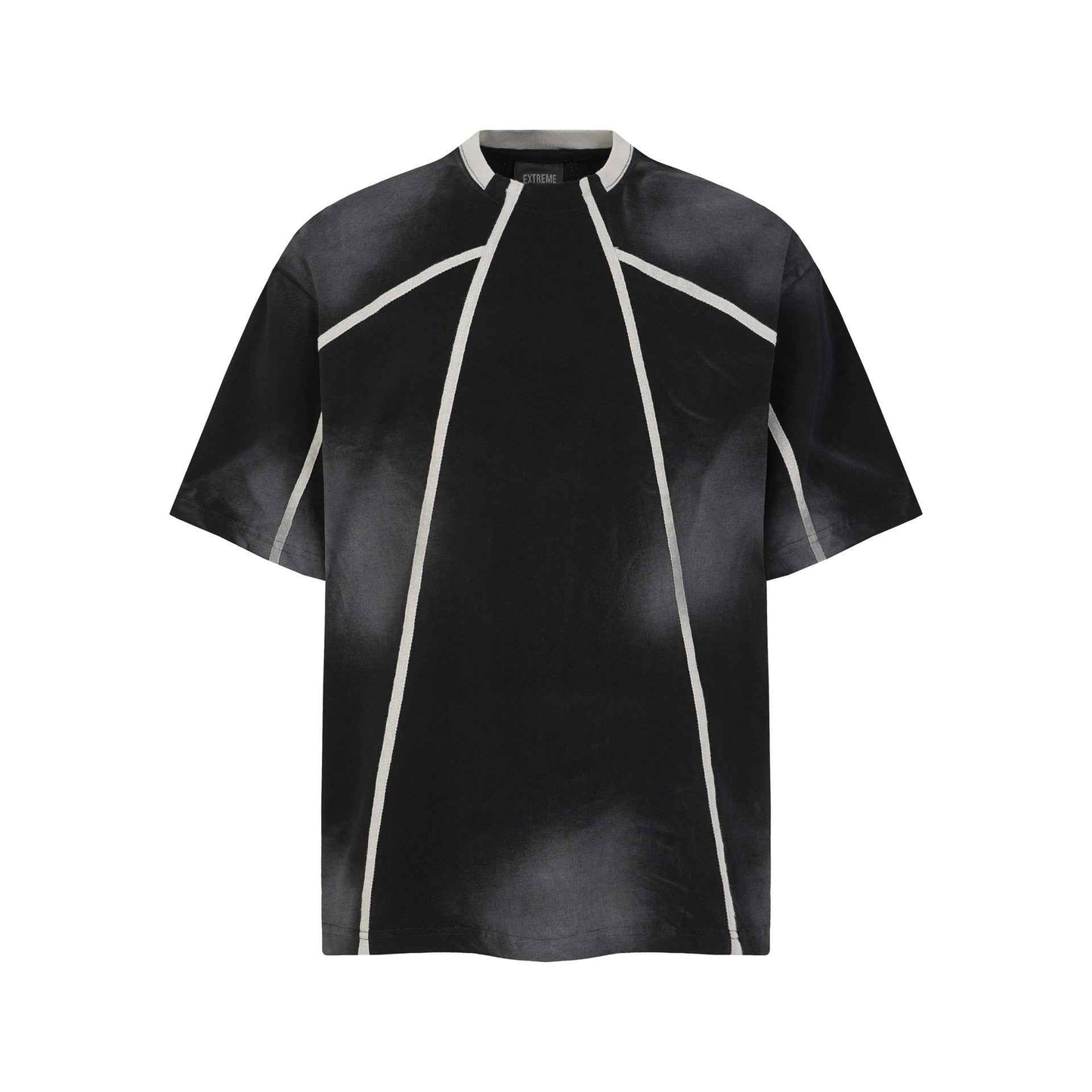 Line segmentation gradient short sleeved shirt