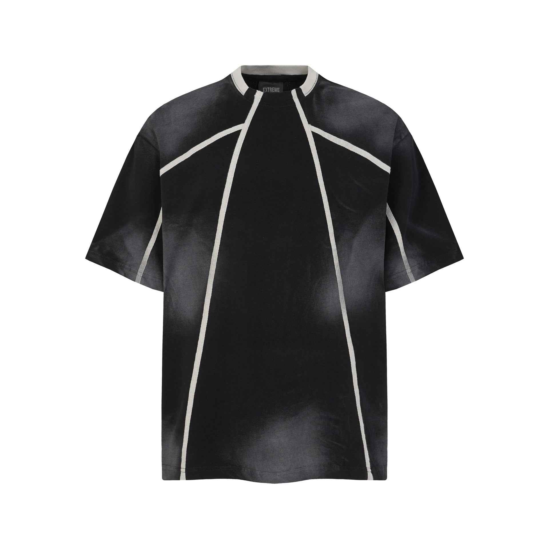 Line segmentation gradient short sleeved shirt