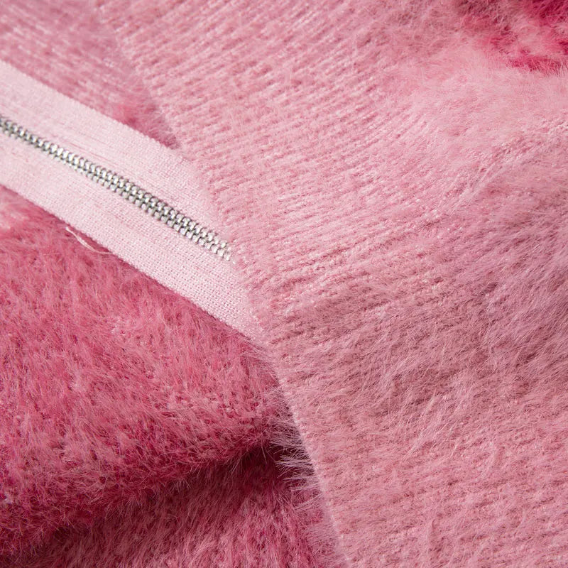 Bubblegum Grunge Full Zip Sweater Jacket