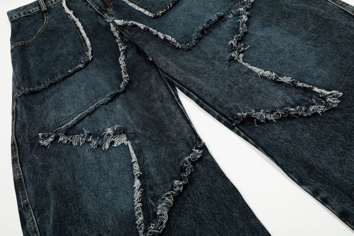 Star Patch Destroyed | Baggy Jeans - Ultimate Comfort Meets Style - OMYGOODS