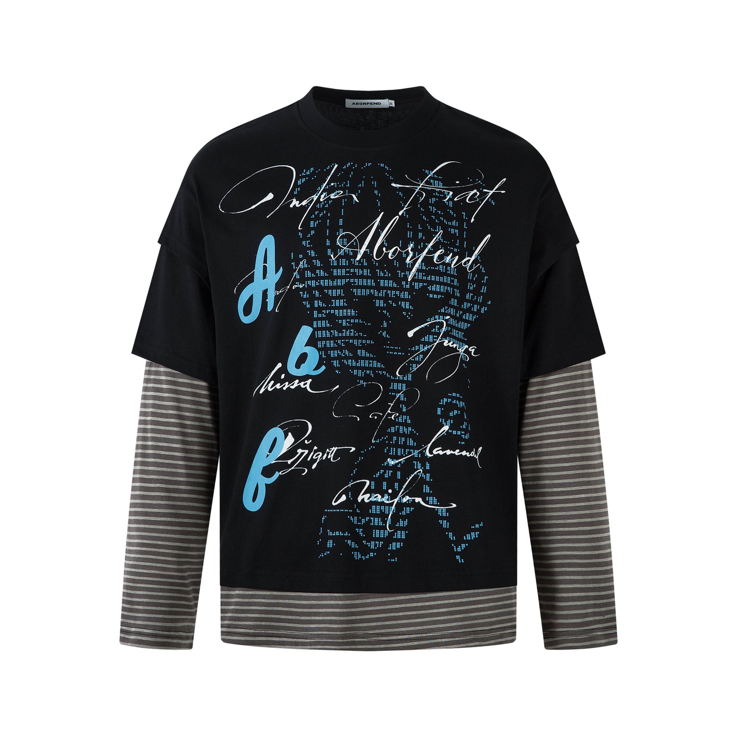 Punk Letters Patchwork | Stripe Sweatshirt