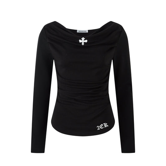 Cross Drape | One Shoulder Ruched Tee