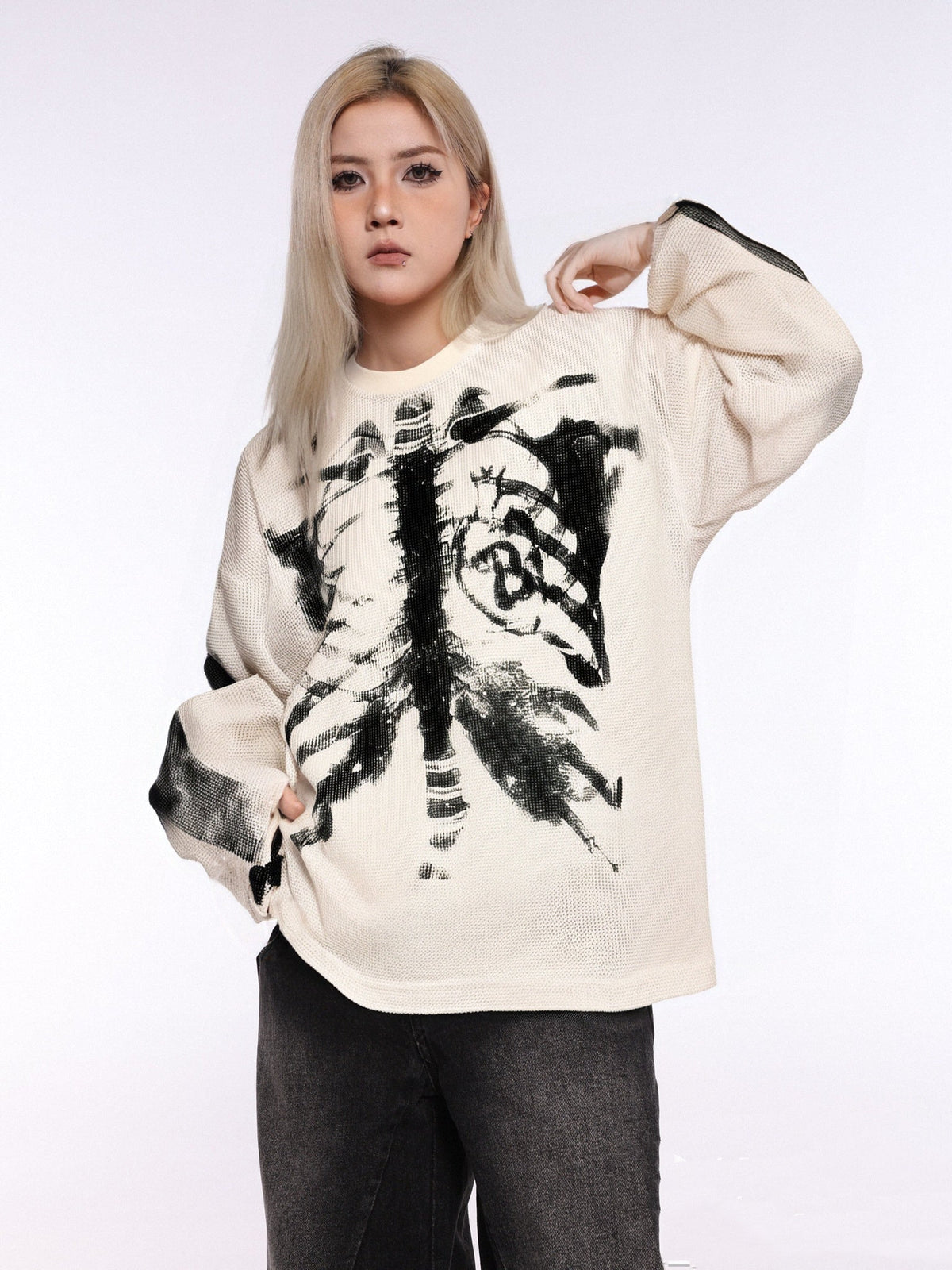 X-Ray Skeleton Graphic Long Sleeve T-shirt