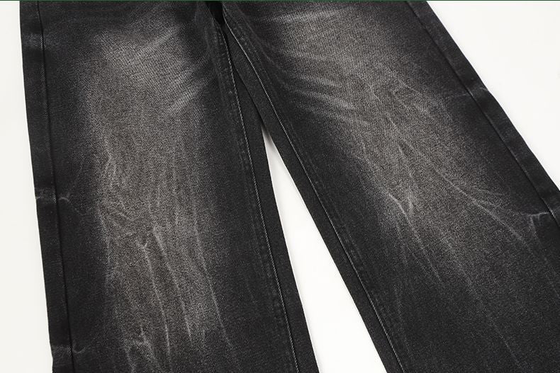 Retro Washed Faded Flared Jeans