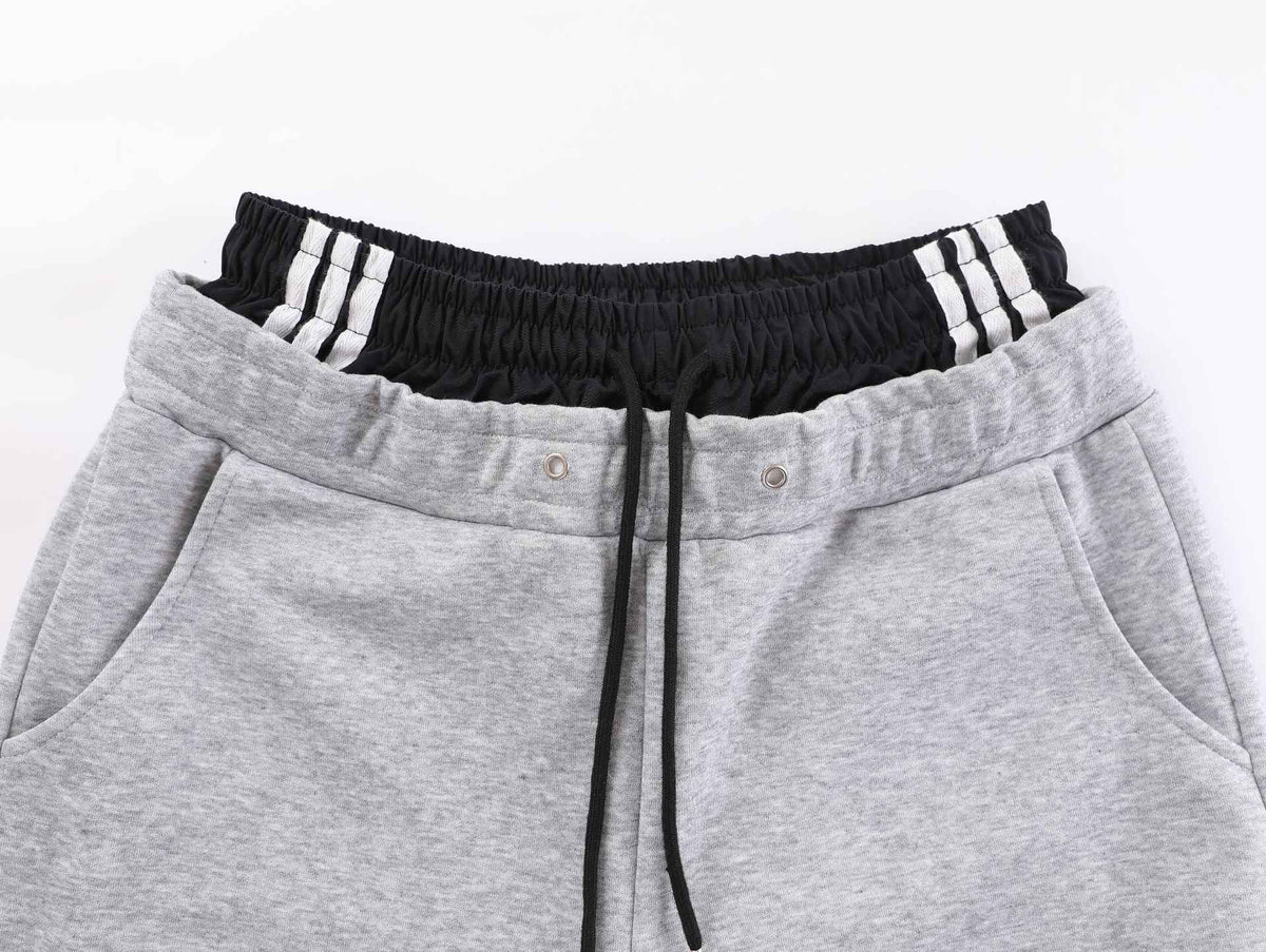 Striped Panel Wide Leg Sweatpants