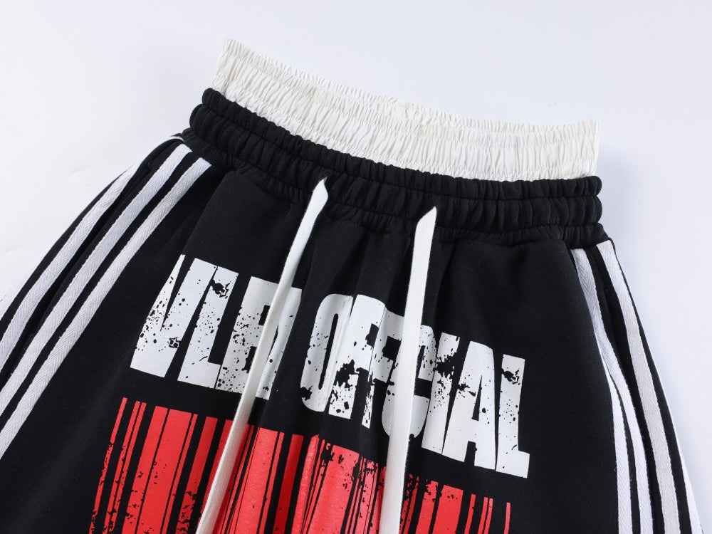 Double Waist Washed Side Stripe Sweatpants
