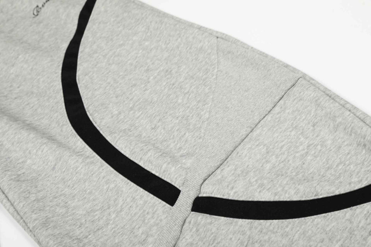 Retro Contrast Panel Drawstring Sweatpants