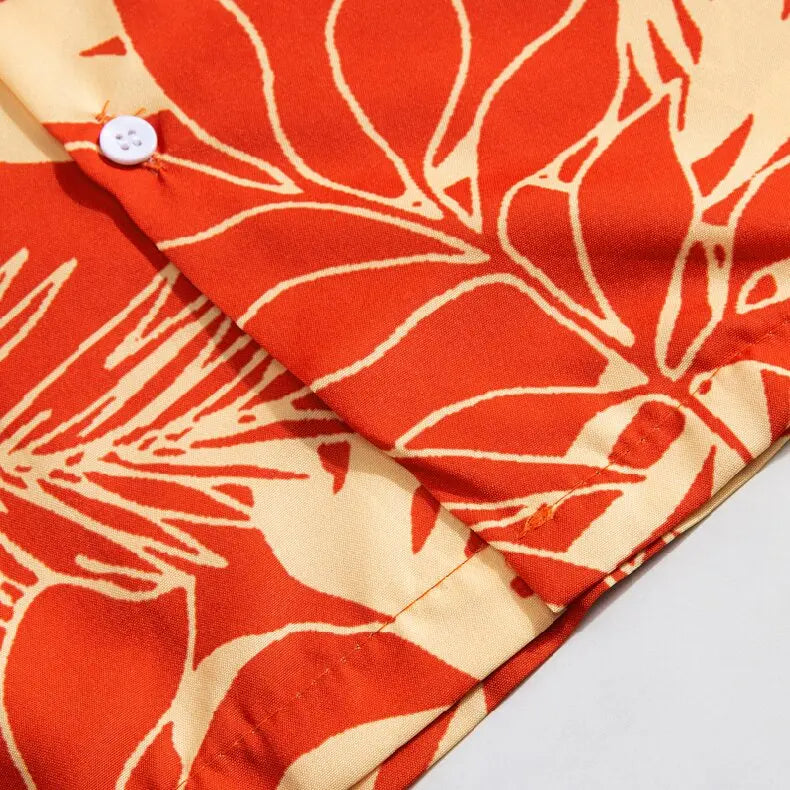 Red Palm Print Shirt