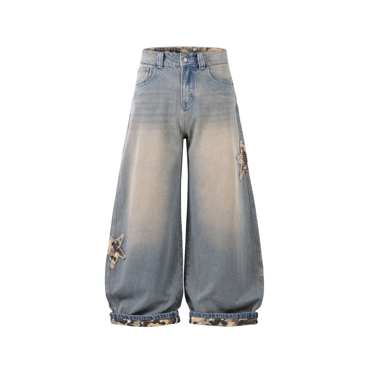 Star Patched Camo Baggy Jeans