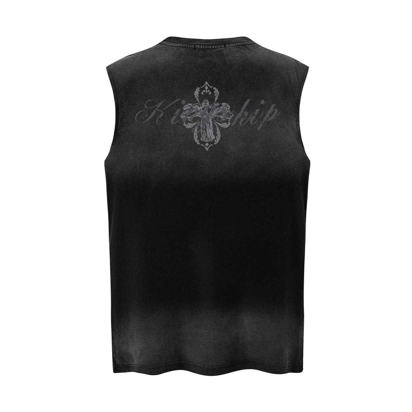 Gradient letter printed vest
