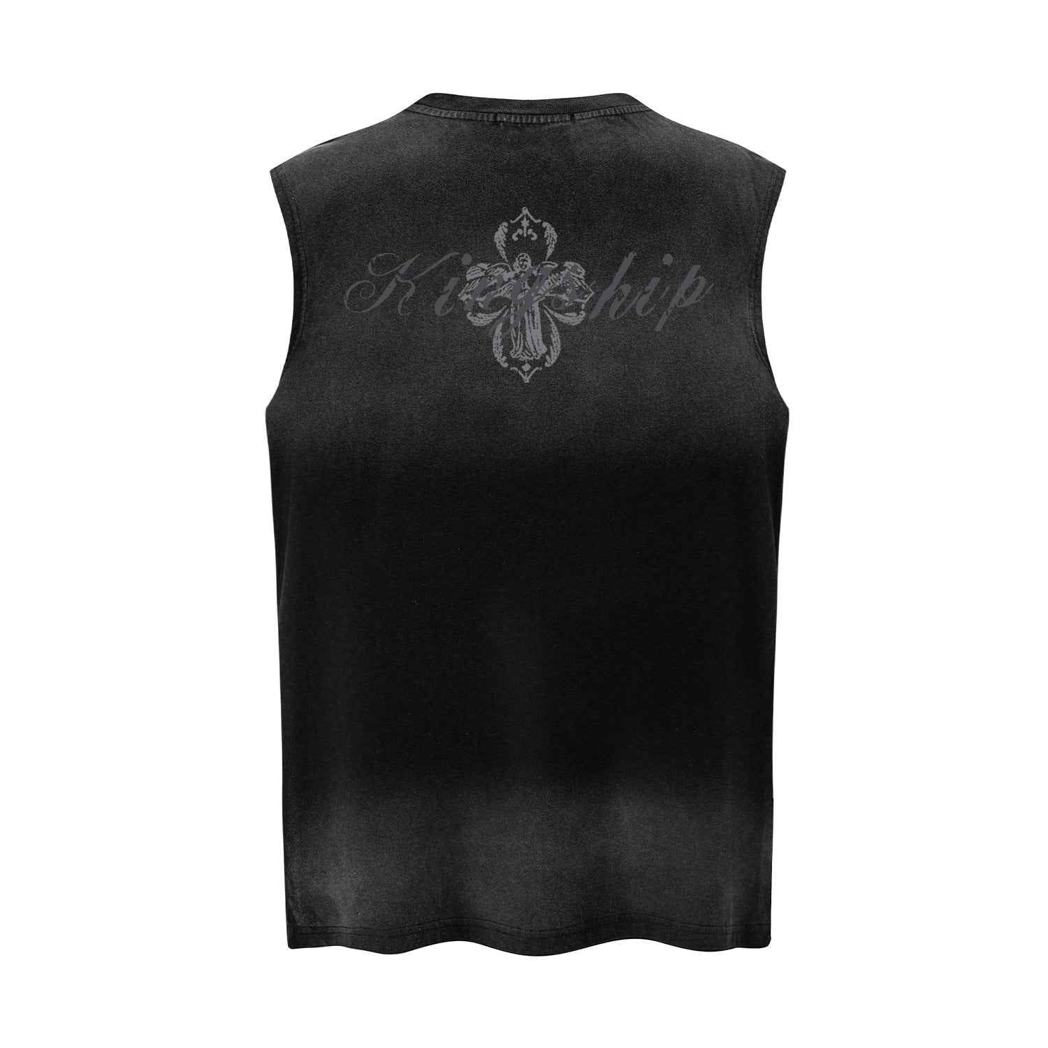 Gradient letter printed vest