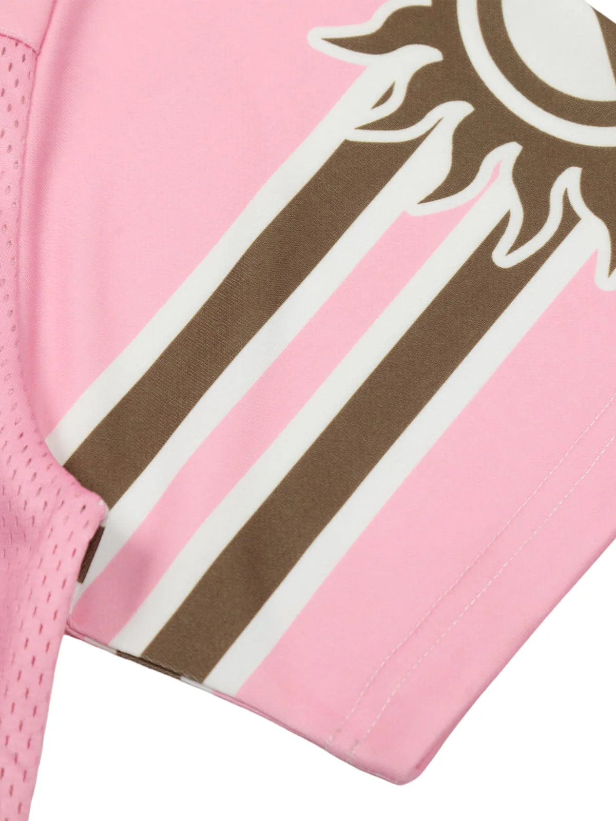 77 Flame Print Mesh Pink Jersey - OMYGOODS
