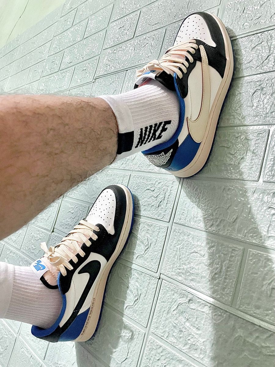 Custom Air Jordan 1 Low Fragment x T-Scott - DM7866-140 SneakerNational