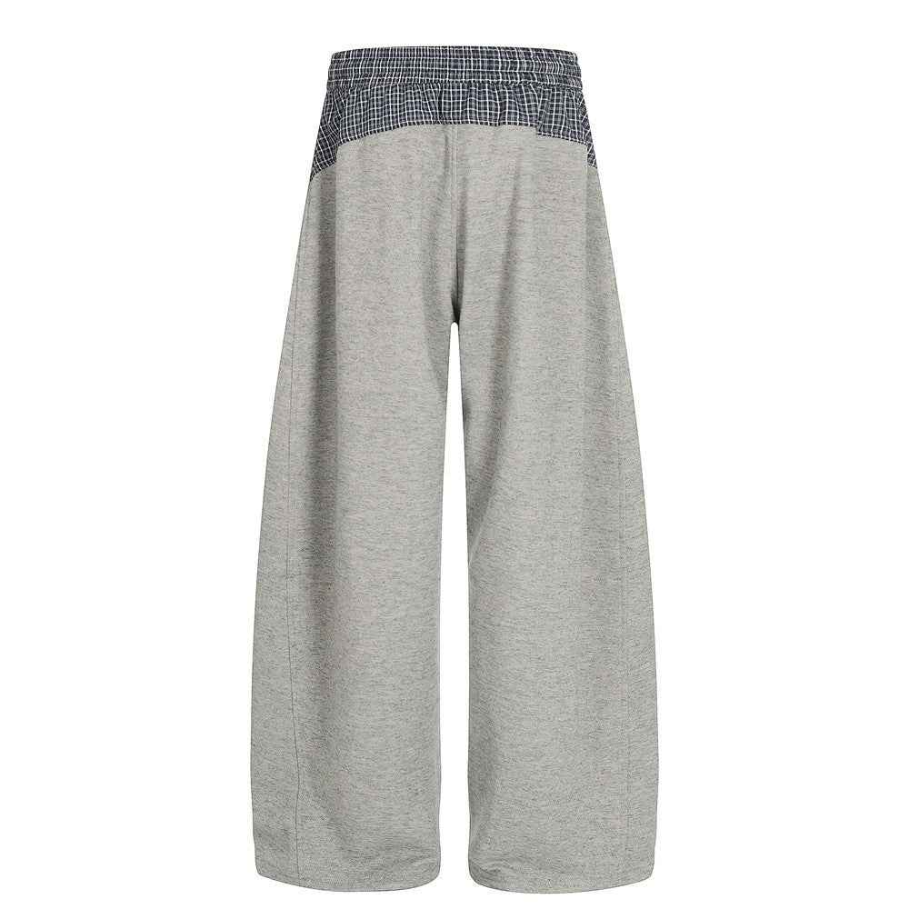 LUW Plaid Patchwork Contrasting Casual Sweatpants