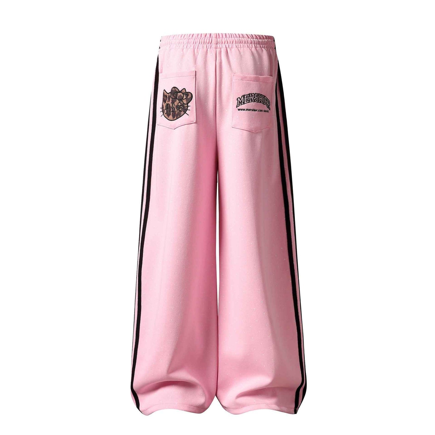 Loose Personality Sweatpants Cargo Stripe Wide Leg Long Pants for Women