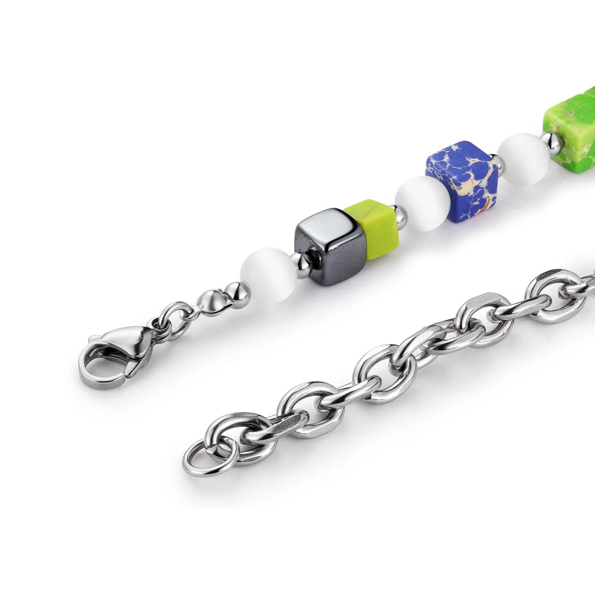 Faceted Stone and Link Bracelet
