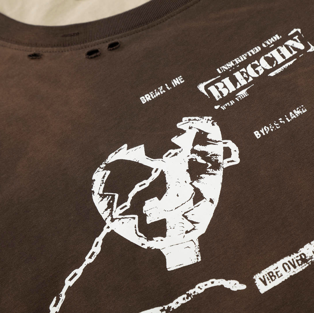Rustveil Layered Graphic Long Sleeve T-shirt