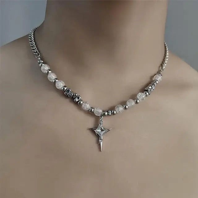 Celestial Eternity Glass Pearl Necklace