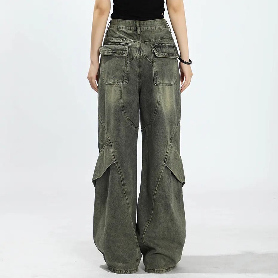 Retro Patch Denim Pants