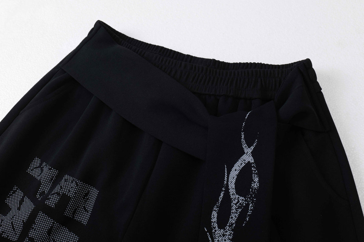 Dark Street Letter Flame Sweatpants