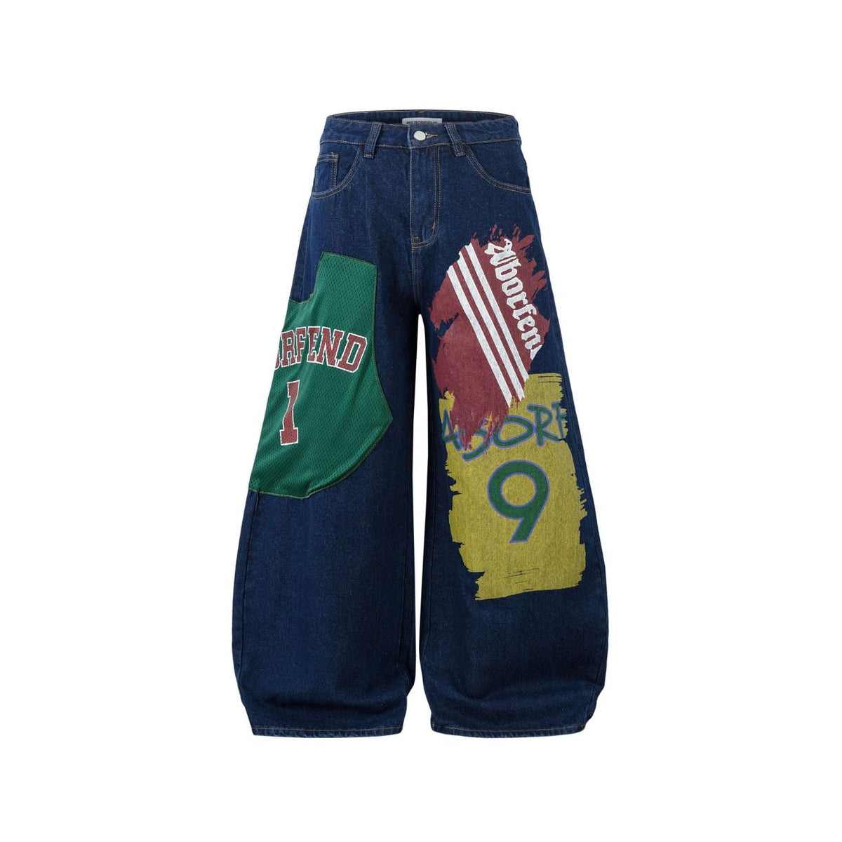 Jersey Patch Baggy Barrel Jeans