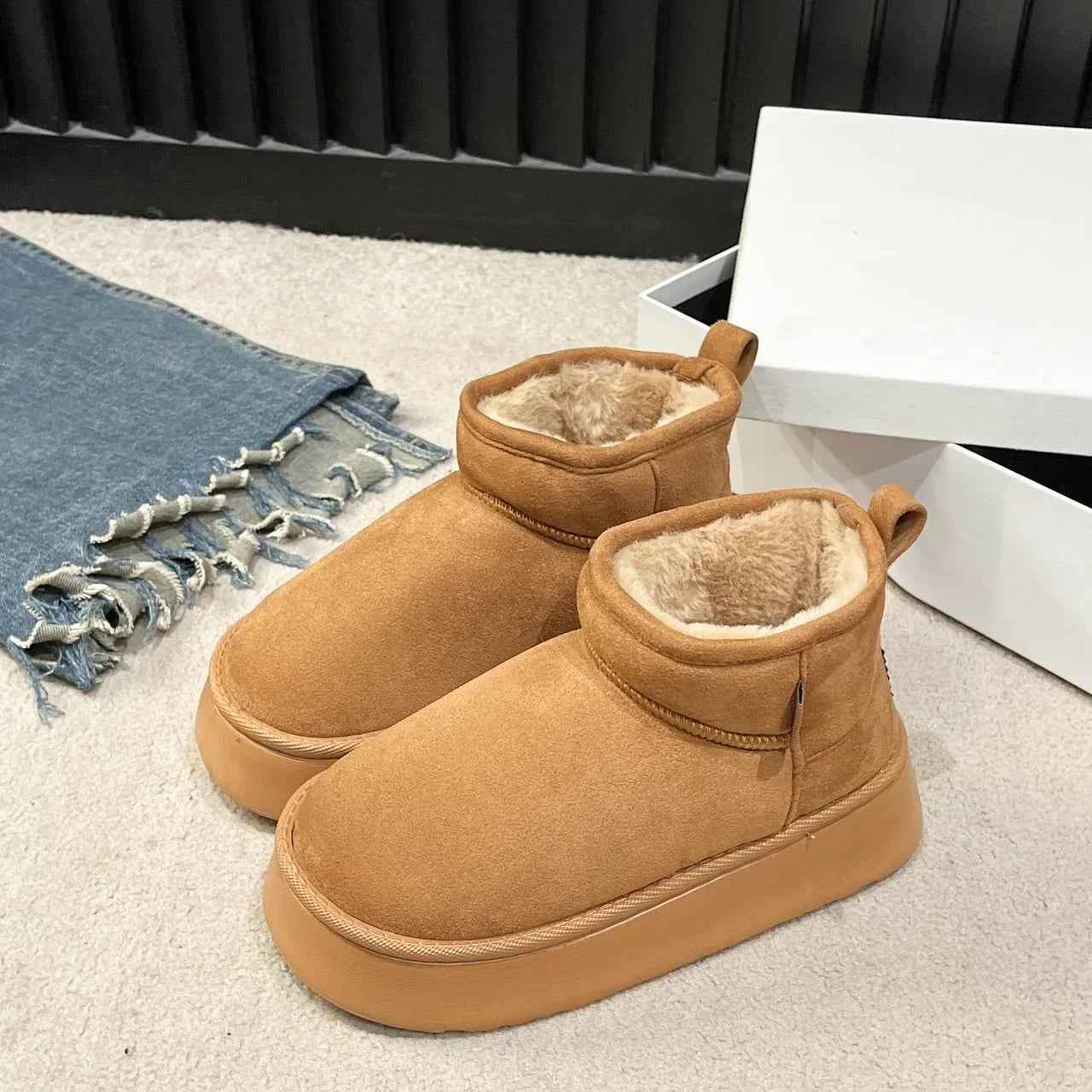 Retro Versatile Fashion Cotton Shoes Women's Anti slip Snow Shoes