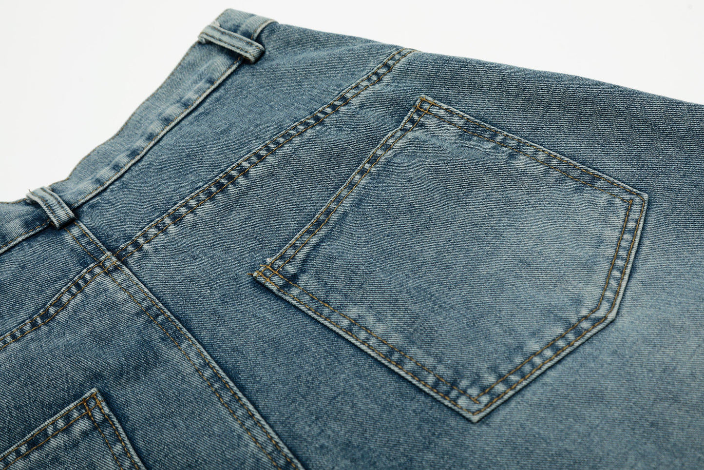 Vintage Stripe | Washed Denim Shorts