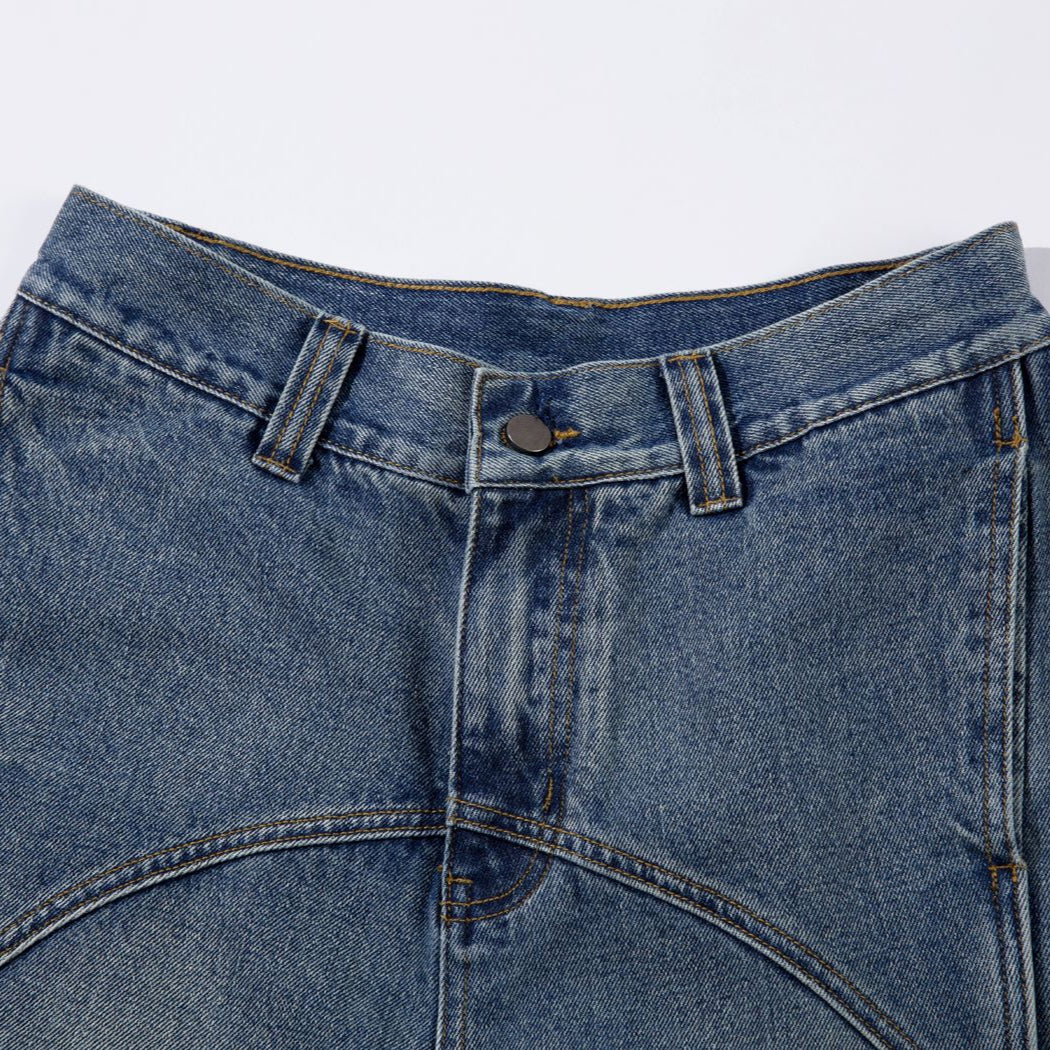 Arc Seam Wide Leg Jeans