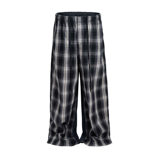 PLAID SPLIT SWEATPANTS
