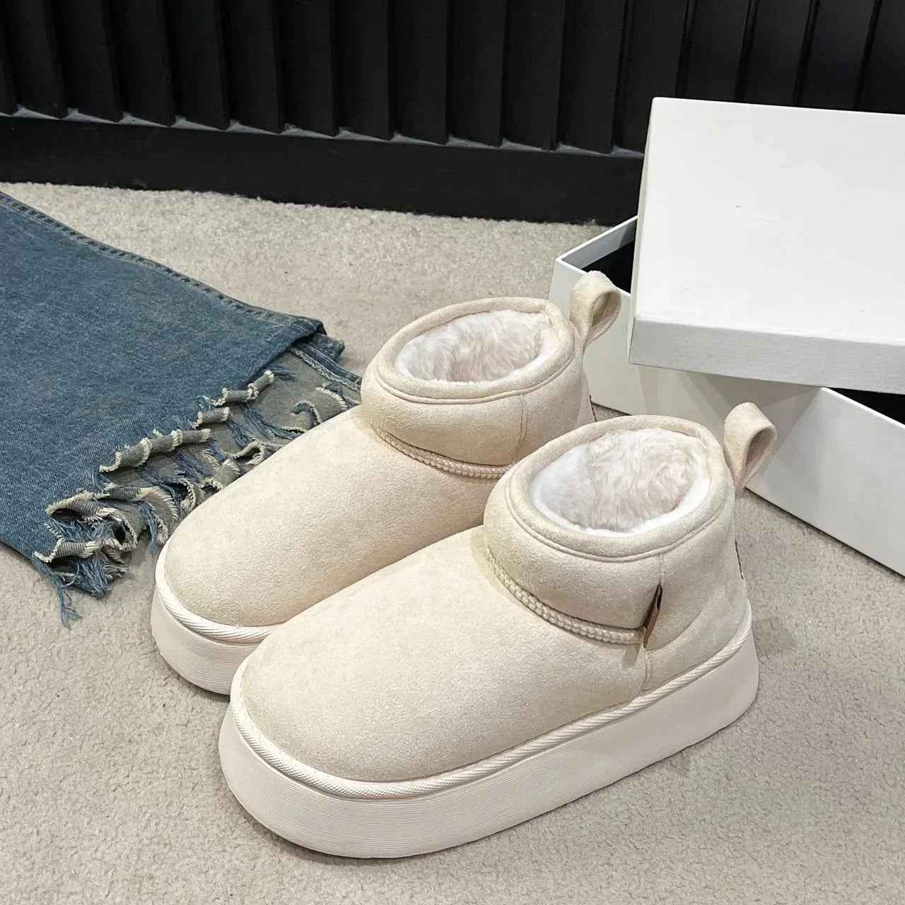 Retro Versatile Fashion Cotton Shoes Women's Anti slip Snow Shoes