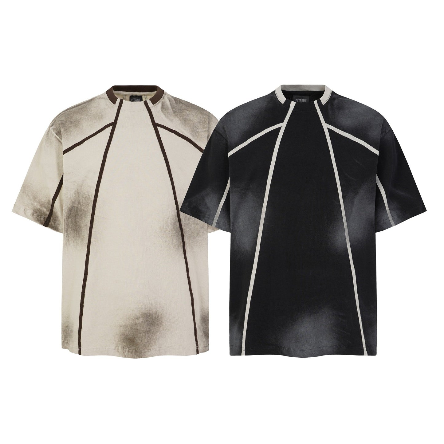 Line segmentation gradient short sleeved shirt