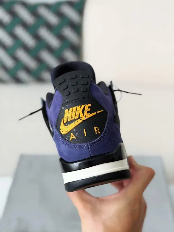 Air Jordan 4 Retro “Lakers” Sneakers – Purple, Gold, Black - OMYGOODS