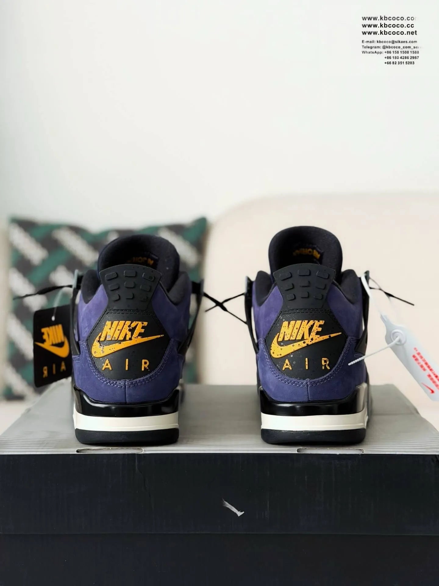 Air Jordan 4 Retro “Lakers” Sneakers – Purple, Gold, Black - OMYGOODS