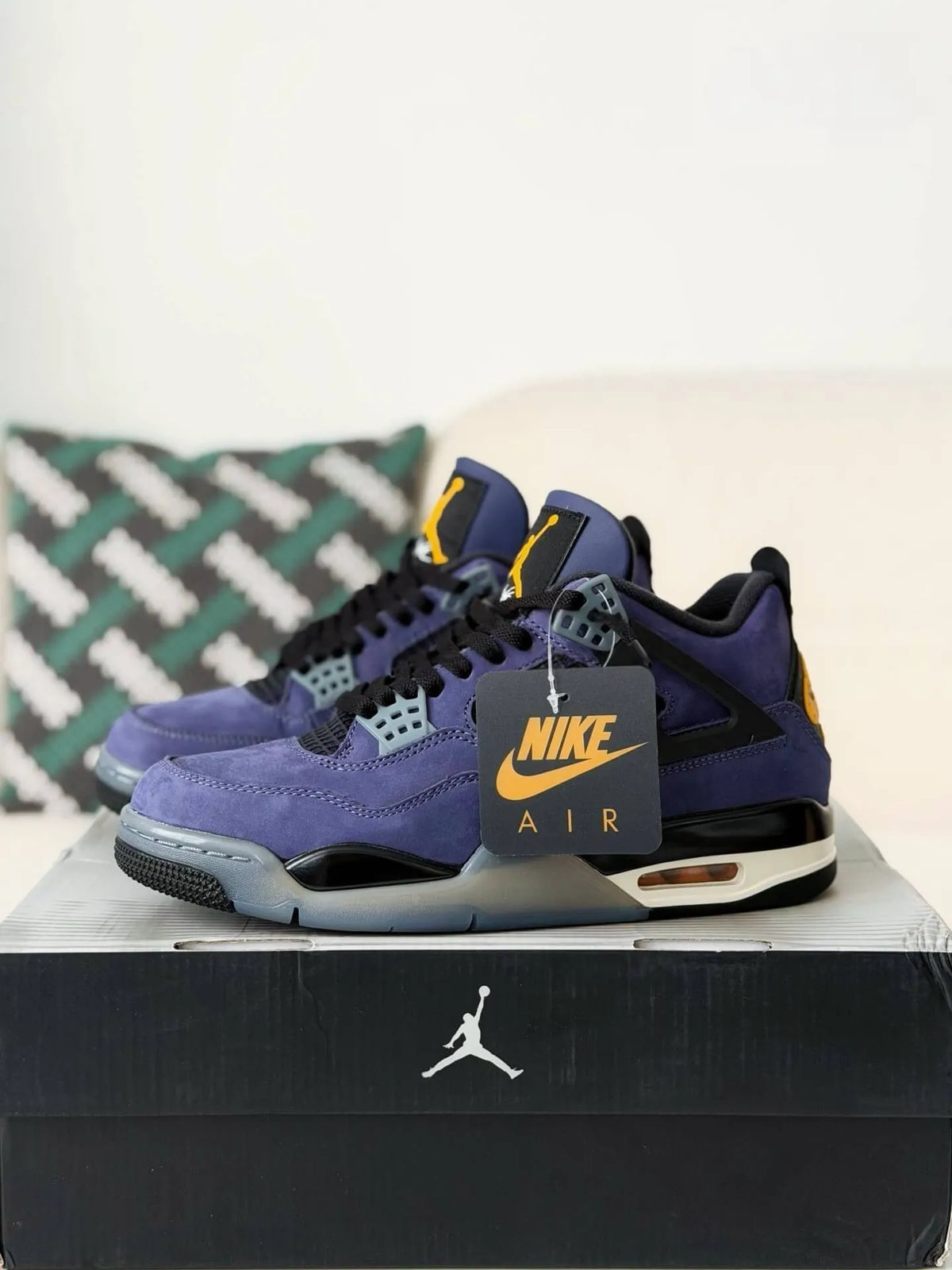 Air Jordan 4 Retro “Lakers” Sneakers – Purple, Gold, Black - OMYGOODS