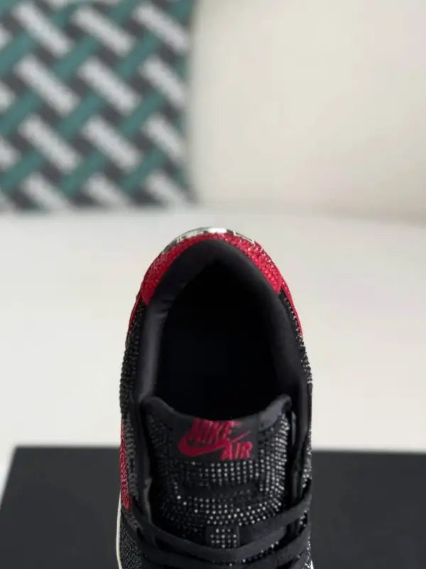 Air Jordan 1 Low “Bred Bling” Black & Red - OMYGOODS