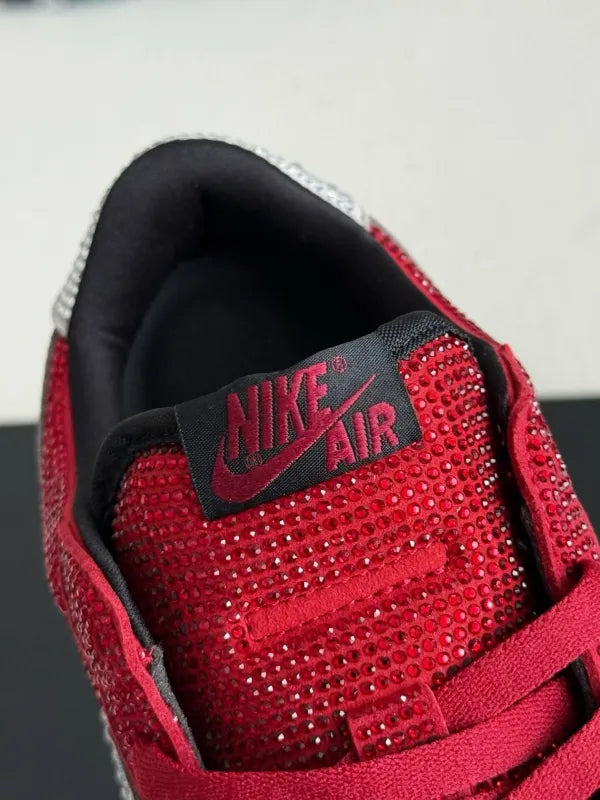 Air Jordan 1 Low “Crystal Red” Red & Silver Rhinestones - OMYGOODS