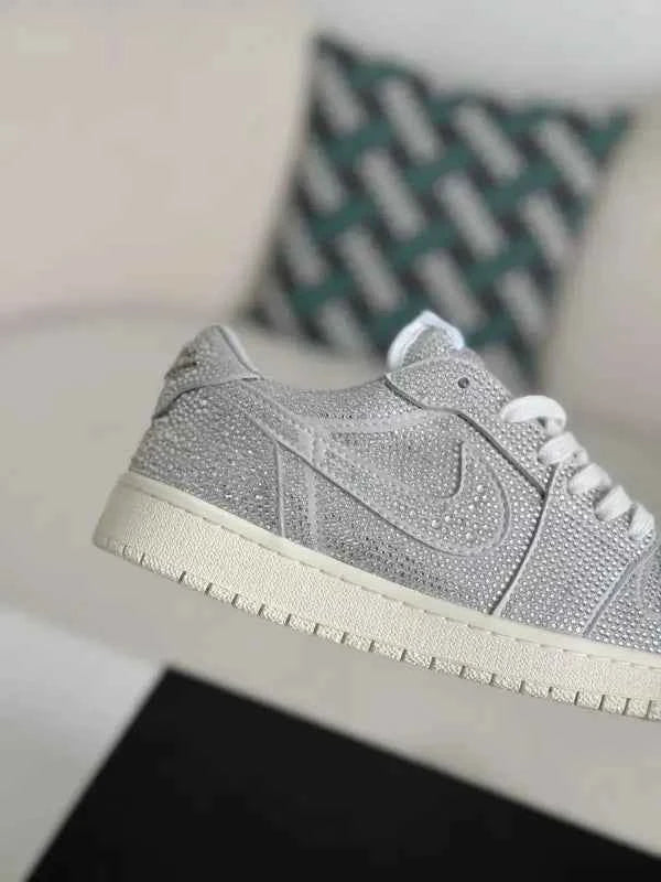 Air Jordan 1 Low “Platinum Sparkle” Silver - Dazzling Style Awaits