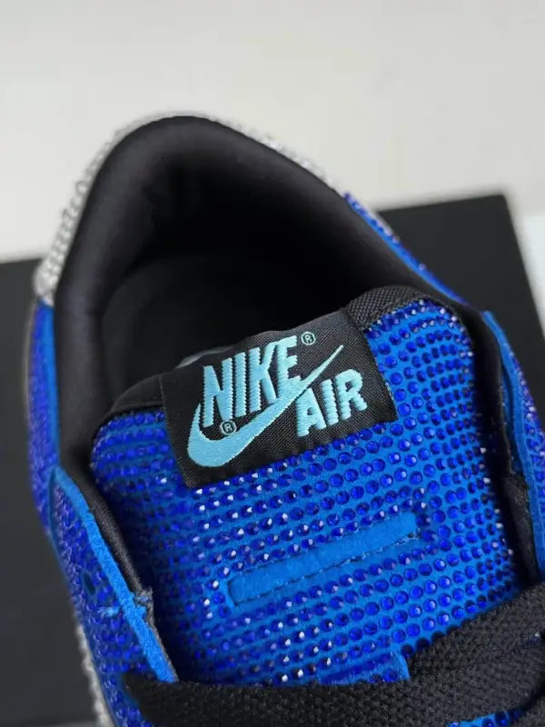 Air Jordan 1 Low “Royal Bling” Royal Blue & Silver rhinestones - OMYGOODS