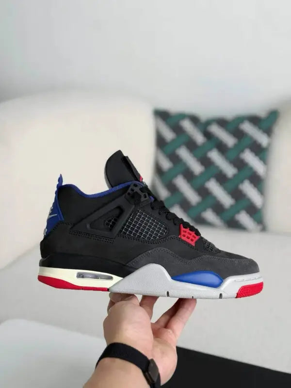 Air Jordan 4 Retro ‘Rare Air’ in Black, Royal Blue, and Red - OMYGOODS