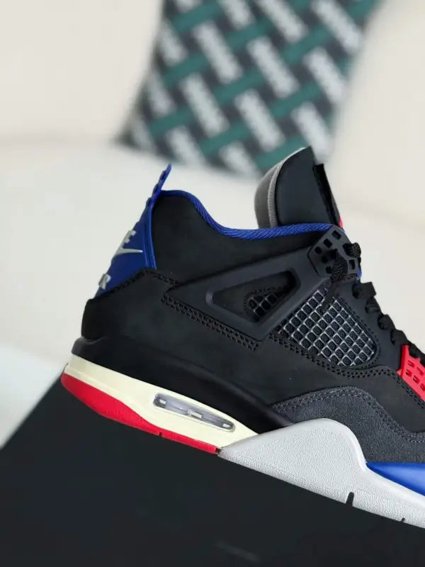 Air Jordan 4 Retro ‘Rare Air’ in Black, Royal Blue, and Red - OMYGOODS