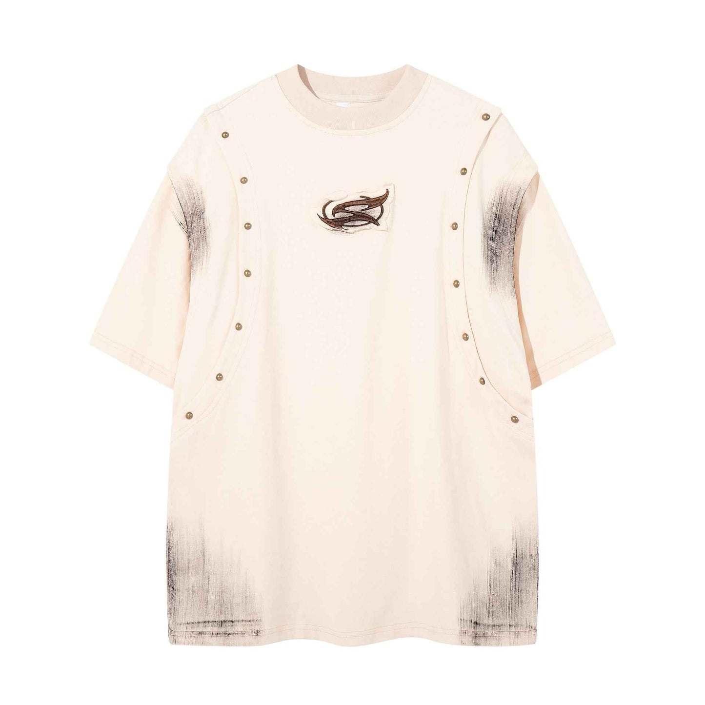 Make vintage rivets with gradient short sleeves
