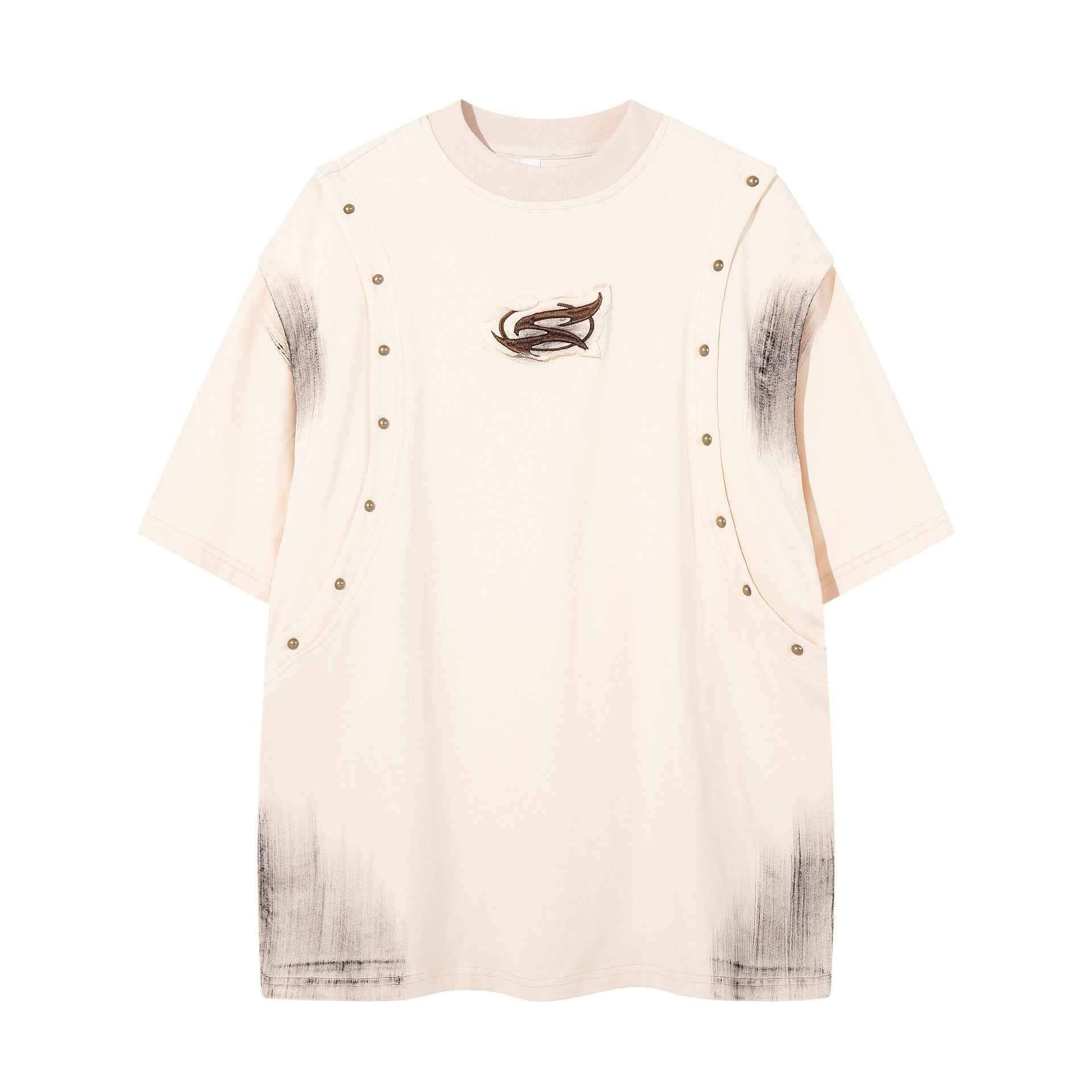 Make vintage rivets with gradient short sleeves