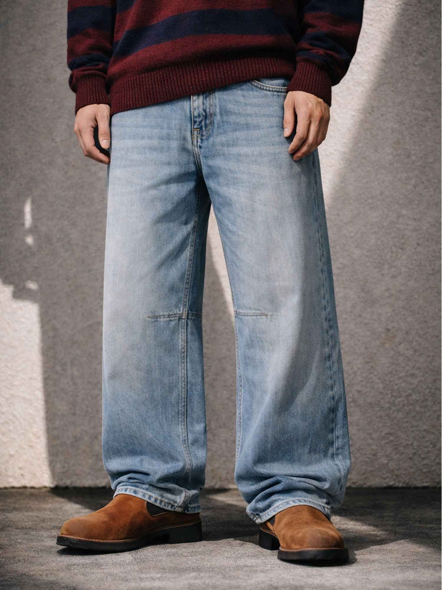 STONE WASH BAGGY DENIM
