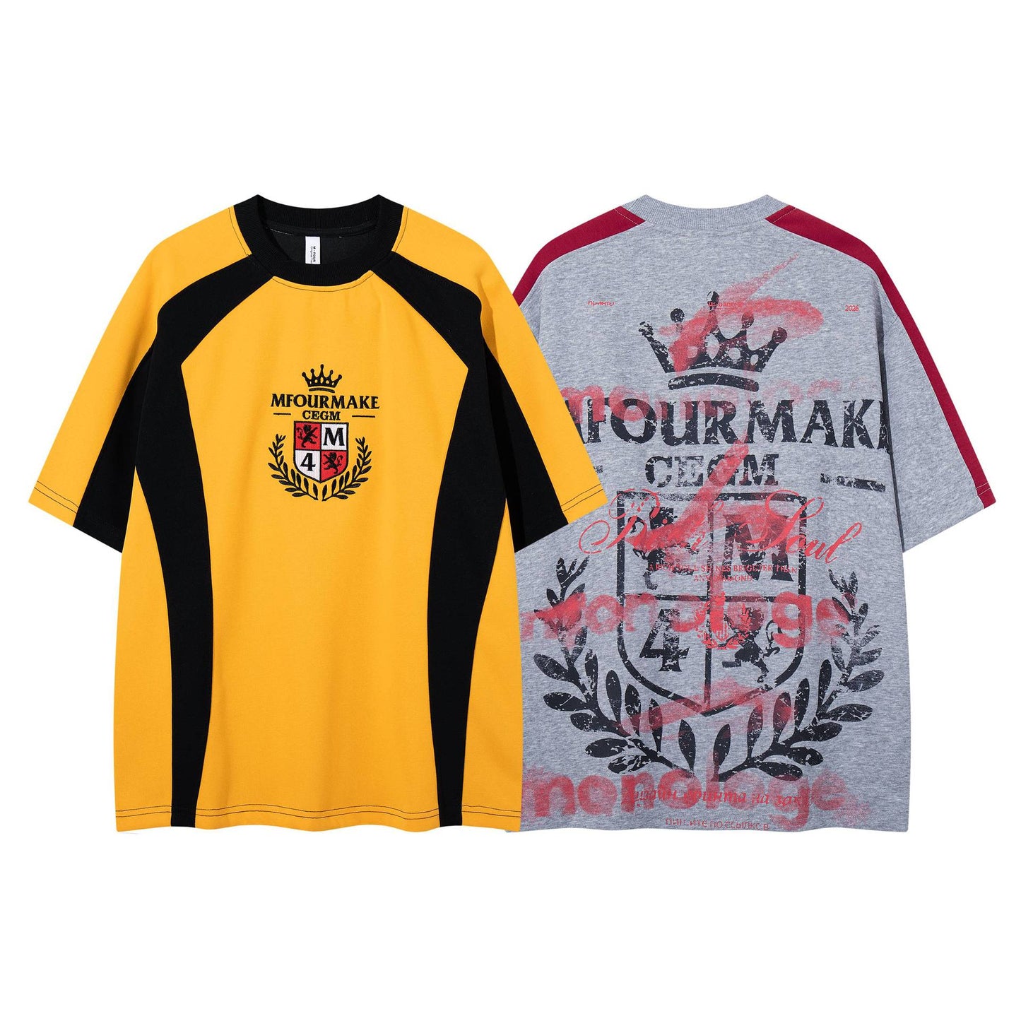 Badge printed short sleeved shirt