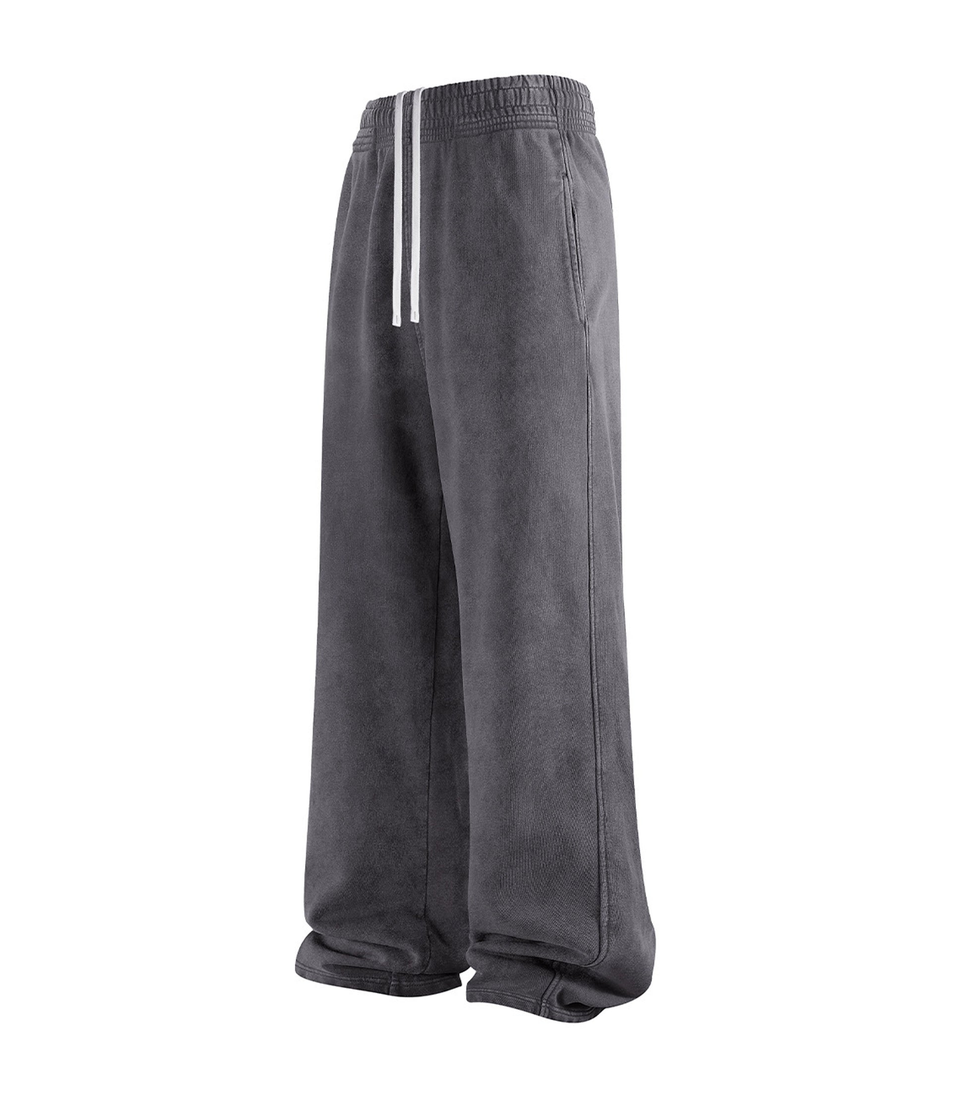 CHARCOAL OVER-DYE SWEATPANTS - JUSTLUXURY