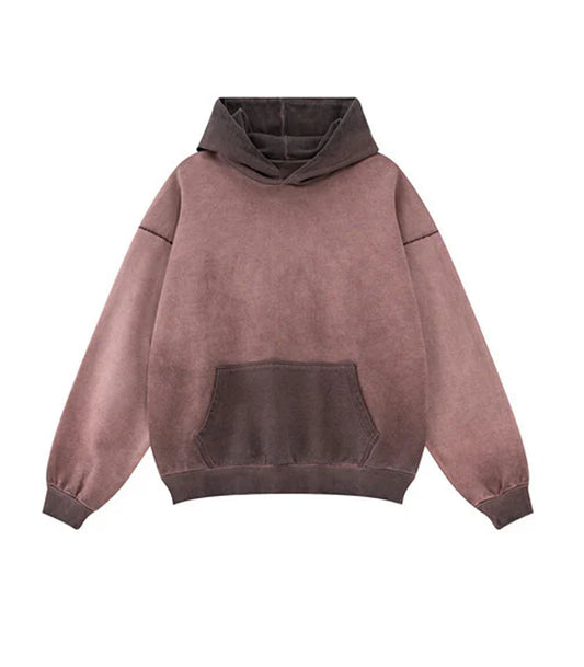 BROWN SUNFADE HOODIE - JUSTLUXURY