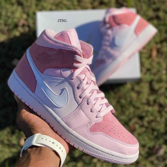 Custom Air Jordan 1 Digital Pink Sneakers