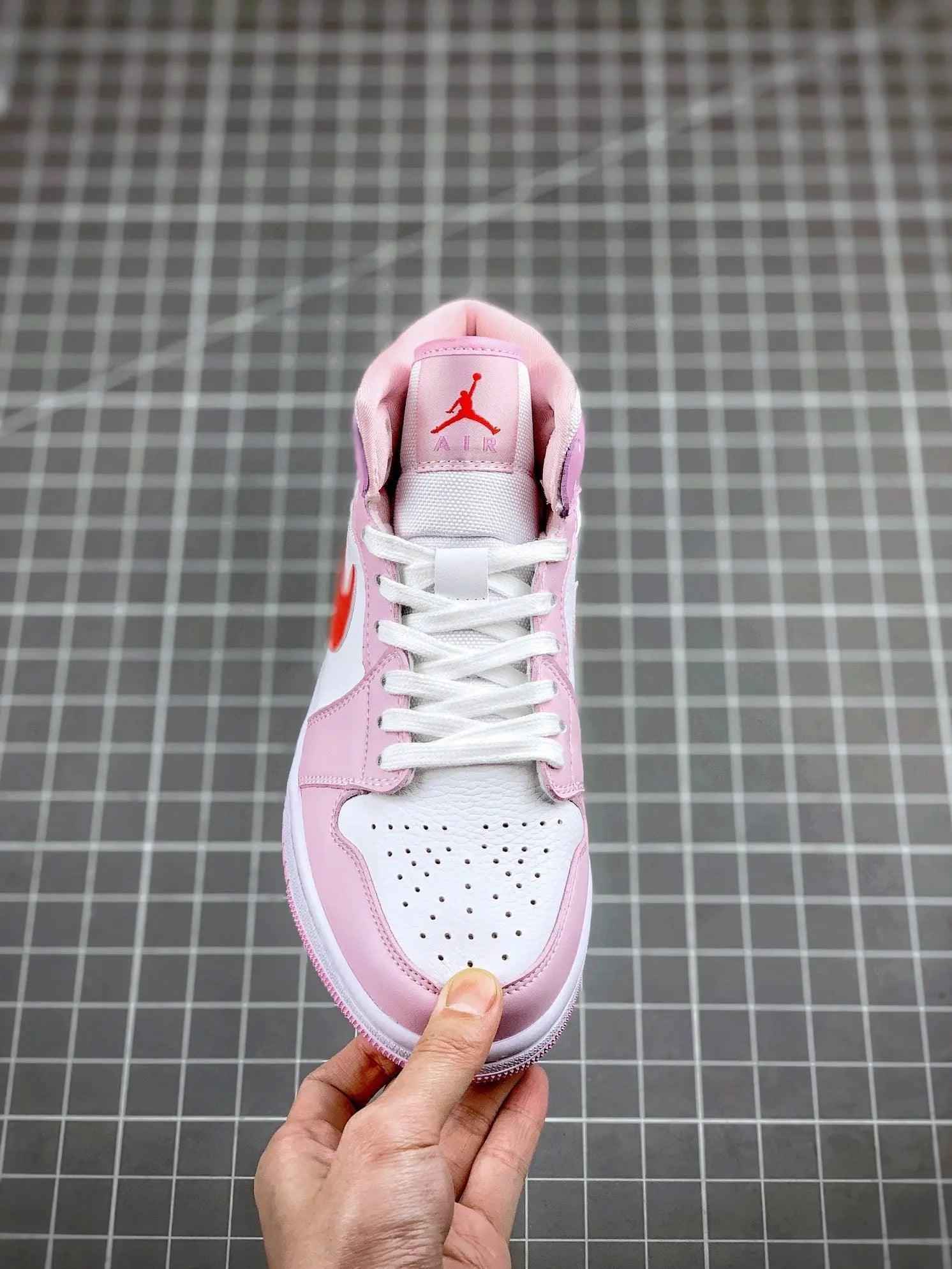 Custom Air Jordan 1 MID Pink Purple Valentine's Day SneakerNational