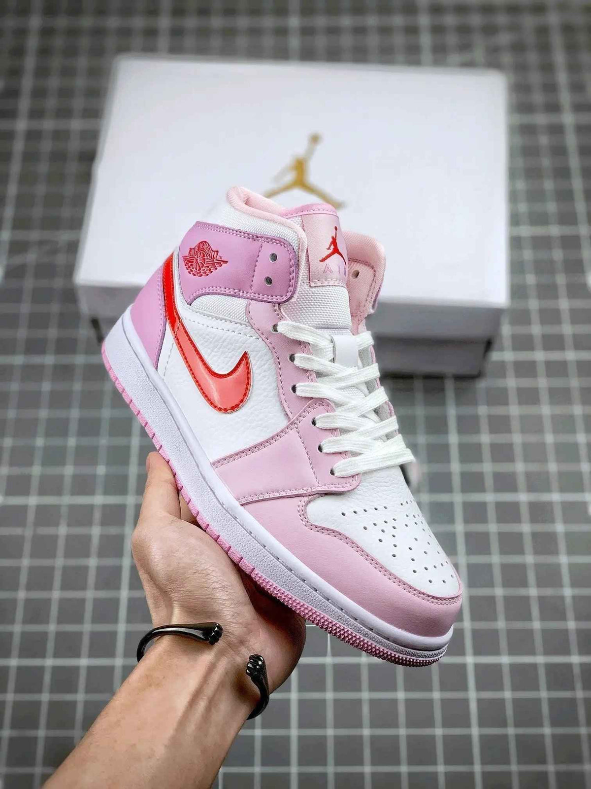 Air Jordan 1 MID Pink Purple Valentine's Day – Love in Every Step